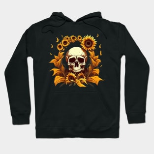 Skull with sunflower Hoodie